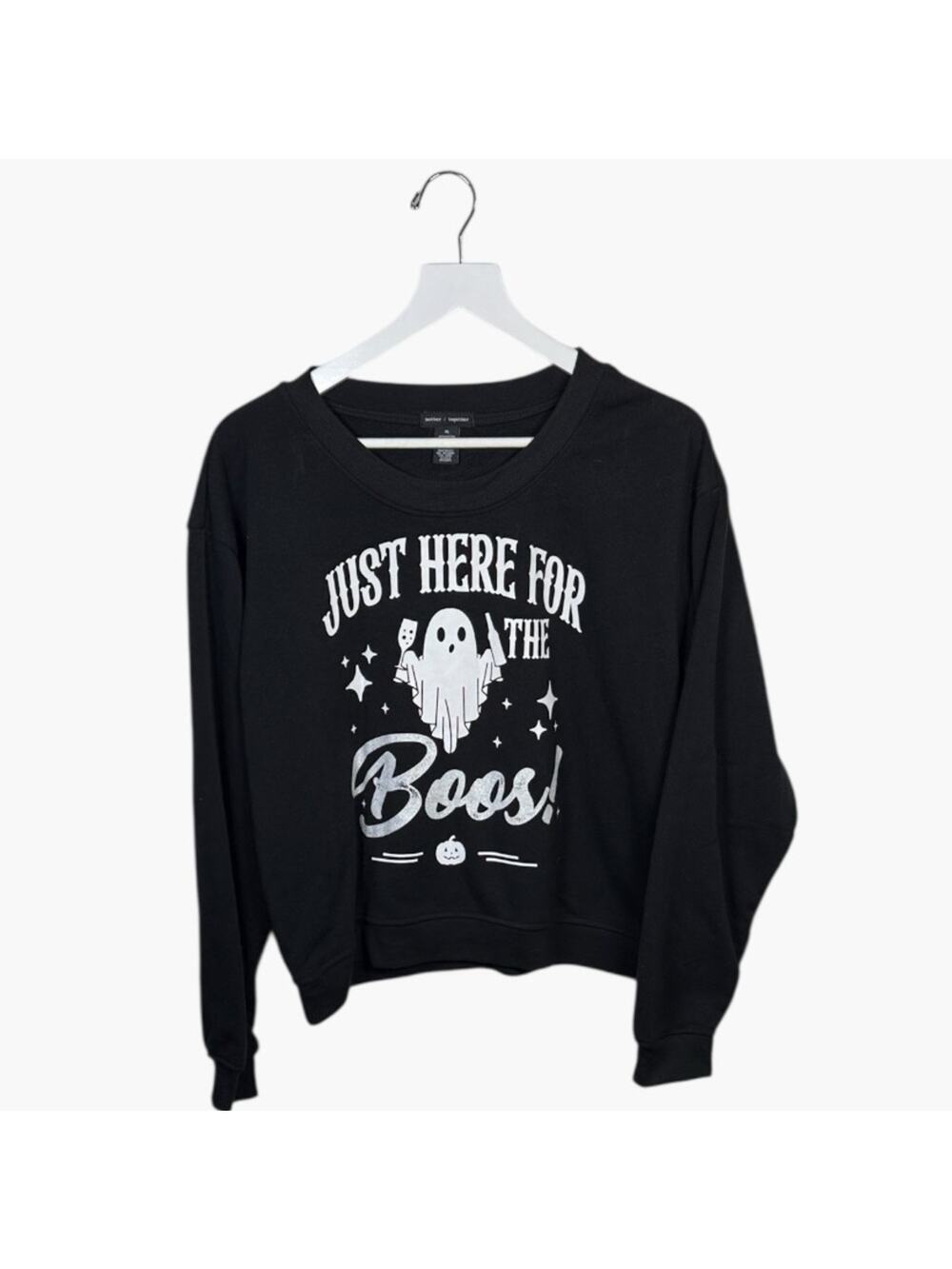 Better Together Black Halloween Boos Booze Sweatshirt W2109 Sz XL